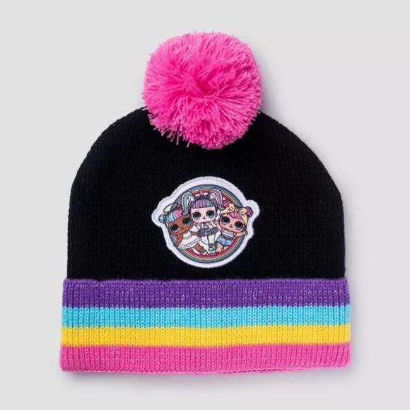 L.O.L. Surprise! Other - 2 Girls' L.O.L. Surprise! Pom Beanie - Black